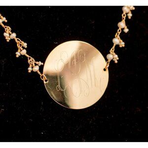 Vintage "LIM" Chain Gold Tone Initial/Word Necklace 18 Inches F10